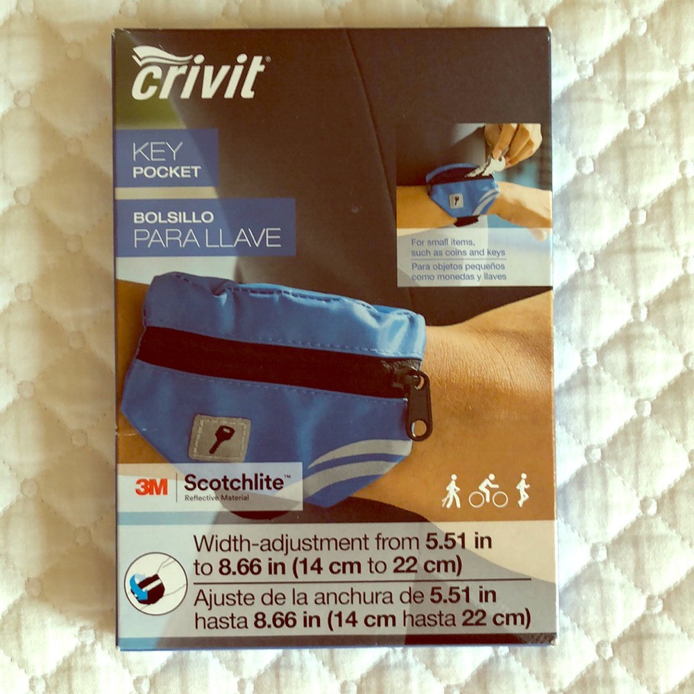 New Crivit key pocket wristband